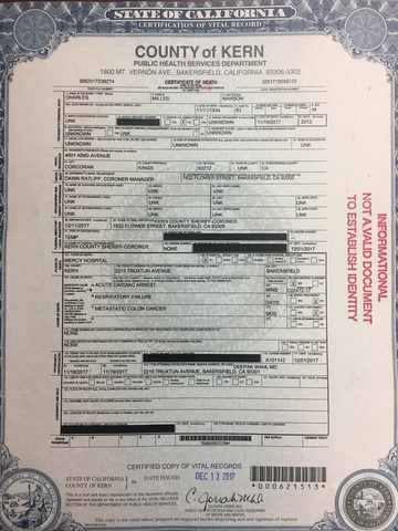 Death certificate confirms Charles Manson died at Mercy Hospital